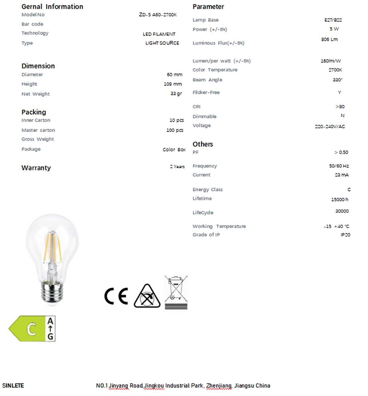 LED FILAMENT BULB